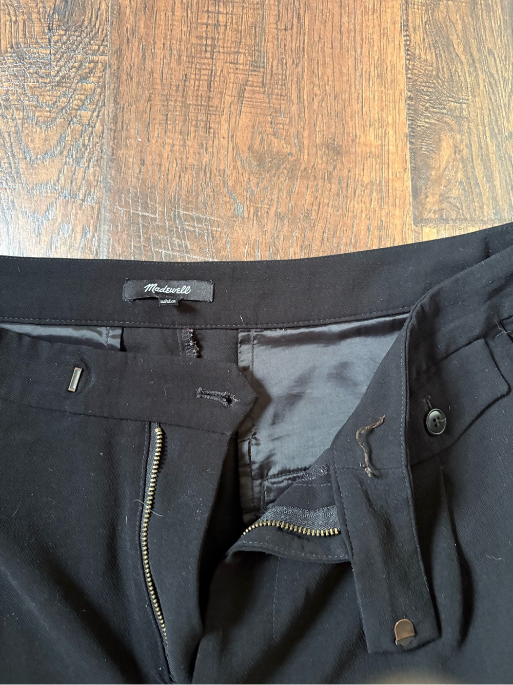 Madewell Black High Rise Wide Leg Trouser Pants Size 14 - Picture 6 of 9